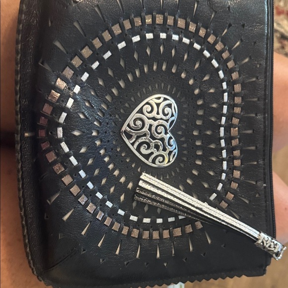 Brighton Black Crossbody Bag with Silver Heart Detail - Picture 6 of 7